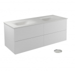 Vannitoakapp valamuga Besco Akya Classic, l&auml;bipaistev v./valge v./kroom v., 52.5 cm x 131 cm x 50.7 cm