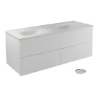 Vannitoakapp valamuga Besco Akya Classic, l&auml;bipaistev v./valge v./kroom v., 52.5 cm x 131 cm x 50.7 cm