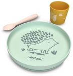 S&ouml;&ouml;giriistade komplekt lastele Miniland Forest, 6+ kuud, silikoon/pol&uuml;prop&uuml;leen (pp), kollane/roheline