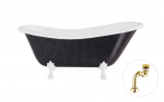 Vann, teisaldatav Besco Otylia Glam, 170 cm x 77 cm x 68.5 cm, ovaalne, kuldne/valge