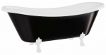Vann, teisaldatav Besco Amelia B&W, 190 cm x 77 cm x 69 cm, ovaalne, valge/must