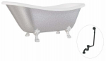 Vann, teisaldatav Besco Otylia Glam, 170 cm x 77 cm x 68.5 cm, ovaalne, h&otilde;be/kroom