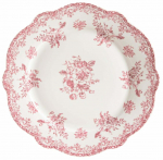 Taldrik prae Homla Lourry, 27 cm x 27 cm x 2 cm, valge v./punane v.