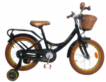 Lisaratastega laste jalgratas, laste Volare Ashley CB 2ZT, must, 14"