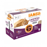 Kassi m&auml;rgtoit IAMS Delights Senoir, kanaliha/tuunikala/heeringas, 0.085 kg, 12 tk