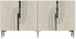 Konsoollaud Kalune Design Merya 150, kuld v./valge v./travertine v., 32 cm x 150 cm x 75 cm