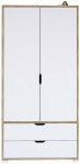 Riidekapp Kalune Design 1600-015, valge v./p&auml;hklipuu v., 45 cm x 90 cm x 183 cm