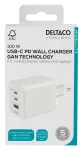 Telefoni laadija Deltaco USBC-GAN06, USB Type A/2 x USB Type C, valge v., 100 W