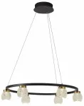 Valgusti rippuv CristalRecord Fany 99-936-30-101, LED, 3000 &deg;K, 6 x 5 W, kuldne v./valge v. / must v.