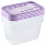 Toiduainekarbi komplekt Keeeper Fredo Fresh, 0.75 l, 15 cm x 10.5 cm, l&auml;bipaistev v./violetne v., 4 tk