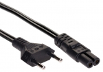 Juhe Akyga Euro plug, IEC-320-C7, 3 m, must v.