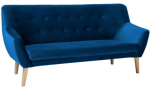 Diivan Scandinavian Nordic 3 Velvet, sinine v., 180 x 75 cm x 90 cm