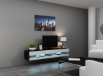 TV-laud Cama Meble Vigo New 180, valge v./must v., 180 cm x 30 cm x 40 cm