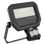 Prožektor liikumisanduriga, seinakinnitus Ledvance, 10 W, 1200 lm, 4000 &deg;K, IP65, must v.
