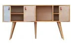 Konsoollaud Kalune Design Plamen, tamm v./valge v., 140 cm x 40 cm x 80 cm