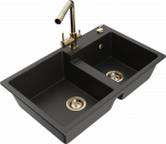 K&ouml;&ouml;givalamu Mexen Tomas, graniit, 80 cm x 50 cm x 19 cm, kuldne/must