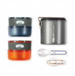 Matkan&otilde;ude komplekt GSI Outdoors Halulite Dualist, alumiinium/nailon/pol&uuml;prop&uuml;leen (pp), 15 cm, 1.8 l, sinine v./oranž v./hall v.