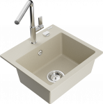 K&ouml;&ouml;givalamu koos kraaniga Mexen Milo Flora, graniit, 43.5 cm x 41 cm x 17.1 cm, beež