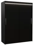 Riidekapp ADRK Denver LED, must v., 58 cm x 150 cm x 200 cm