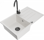 K&ouml;&ouml;givalamu koos kraaniga Mexen Bruno, vaik/graniit, 79.5 cm x 49.5 cm x 20 cm, valge