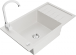 K&ouml;&ouml;givalamu koos kraaniga Mexen Elias White, graniit, 79 cm x 48 cm x 20 cm, valge