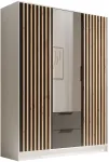 Riidekapp ADRK Neri 150, pruun v./valge v./must v., 150 cm x 51 cm x 200 cm, peegliga