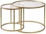 Kohvilaud Nordure Aurum, l&auml;bipaistev v./kuldne v., 42 - 60 cm x 60 cm x 39 - 43 cm, 2 tk