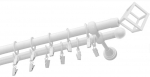 Kardinapuu komplekt Olimp Cube, 200 cm, &Oslash; 19 mm, valge v.