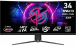Monitor MSI MPG, 346CQRFDE X24, Rapid VA, 240 Hz, UWQHD, 34"