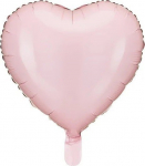 Fooliumist &otilde;hupall erikujuga PartyDeco Heart (FB9P-081J), heleroosa v.