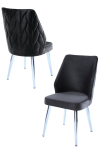 Toolide komplekt Kalune Design Pufi 107BCK1224, matt, antratsiit v./kroomi v., 43 cm x 48 cm x 90 cm, 2 tk