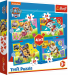 Pusle 4in1 Trefl Paw Patrol Running Pupies 34628, 20.5 cm x 28.5 cm, 71 tk, mitmev&auml;rviline