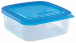 Konteiner toidu jaoks Heidrun, 1 l, 16.5 cm x 16.5 cm, l&auml;bipaistev v./sinine v.