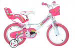 Laste jalgratas Dino Bikes Unicorn 144R-UN, valge v./roosa v., 9.5", 14"