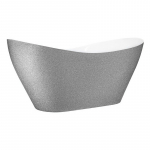 Vann, teisaldatav Besco Viya Glam Silver, 160 cm x 70 cm x 71 cm, ovaalne, h&otilde;be