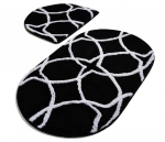 Vannitoamattide komplekt Foutastic Bonne Oval 359CHL2186, valge v./must v., 100 cm x 60 cm
