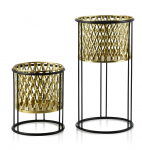 Lillepoti alus Mondex Swen HTOP1130, metall, kuldne v./must v.