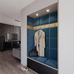 Dekoratiivsed tekstiilist seinapaneelid Quadratta, 160 cm x 120 cm, 3.5 cm, sinine v., 19 tk