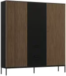 Riidekapp Meorati, tamm v./must v., 60 cm x 185 cm x 200 cm