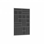 Dekoratiivsed tekstiilist seinapaneelid Quadratta, 195 cm x 120 cm, 3.5 cm, tumehall v., 26 tk