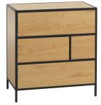 Kummut Home4you Hedvig 40829, pruun v./must v., 74.5 cm x 70 cm x 40 cm