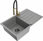 K&ouml;&ouml;givalamu koos kraaniga Mexen Bruno Aster, graniit, 79.5 cm x 49.5 cm x 20 cm, kuldne/hall