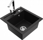 K&ouml;&ouml;givalamu koos kraaniga Mexen Vito, graniit, 49 cm x 52 cm x 21 cm, kroomi/must