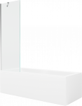 Vann seinaga, sisseehitatav Mexen Cubik, 150 cm x 70 cm x 40 cm, ristk&uuml;lik, valge/kroomi