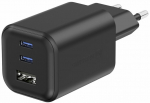 Reisilaadija Swissten Travel GaN, USB Type C/USB Type A, 5 cm, must v., 65 W