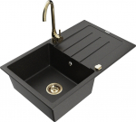 K&ouml;&ouml;givalamu koos kraaniga Mexen Bruno, vaik/graniit, 79.5 cm x 49.5 cm x 20 cm, metallic black / gold