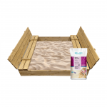 Liivakast liivaga 4IQ Bonus Orbis, 140 x 140 cm, kaanega, pruun v.