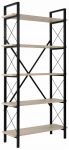 Raamaturiiul Nordure Elysian, pruun v./must v./pruunikas v., 180 cm x 90 cm x 33.3 cm