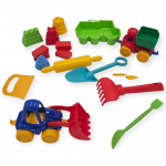 Liivakasti m&auml;nguasjade komplekt Genio Kids, mitmev&auml;rviline, 18 tk