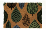 Uksematt Indavo Leaves THK-091725, pruun v./must v./mitmev&auml;rviline, 60 cm x 40 cm
